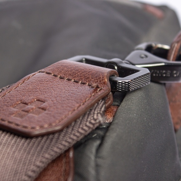 Designer Leather Duffle Bag | Nylon And Genuine Leather | Midsize Weekender - Picture 10 of 12